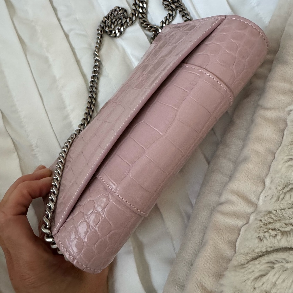 Balenciaga Pink Croc-Embossed Women's Bag - Picture 10 of 12